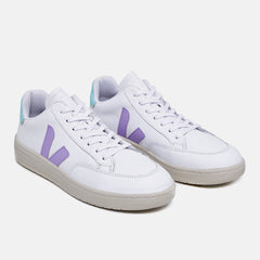 Tênis V12 Couro Extra White Acqua Lilac