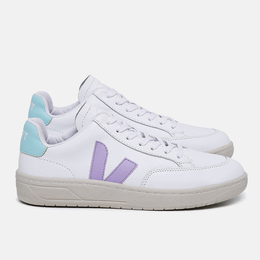 Tênis V12 Couro Extra White Acqua Lilac